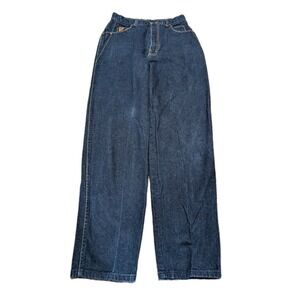 VTG Women's 90s ZENA Jeans 13 Sz 26"  Dark Wash High Waist Logo‎ Spellout